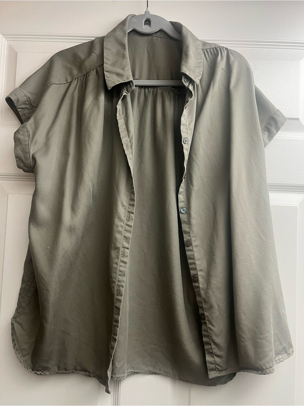 Quince tencel short sleeve button down shirt